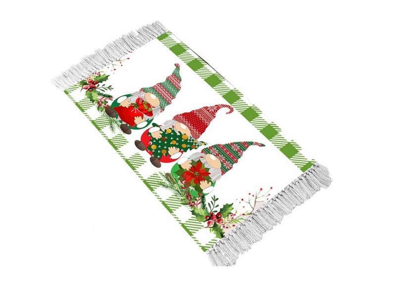 50x80cm Christmas Gnomes Printed Handwoven Floor Mat Indoor Doormat - Style 3 Carousel 2