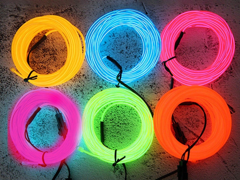 3M EL Wire Neon Glowing Light Strip for Halloween Christmas Party - Orange Carousel 2