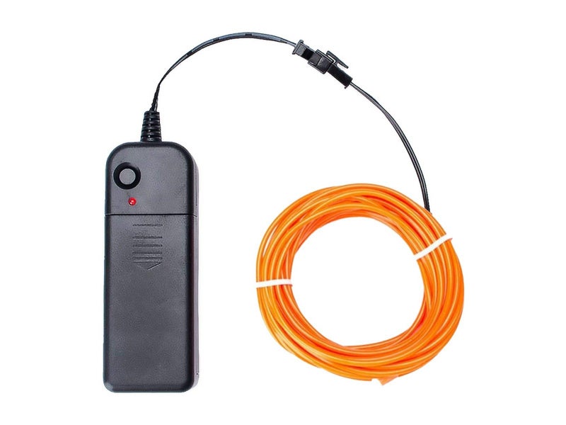 3M EL Wire Neon Glowing Light Strip for Halloween Christmas Party - Orange Carousel 1