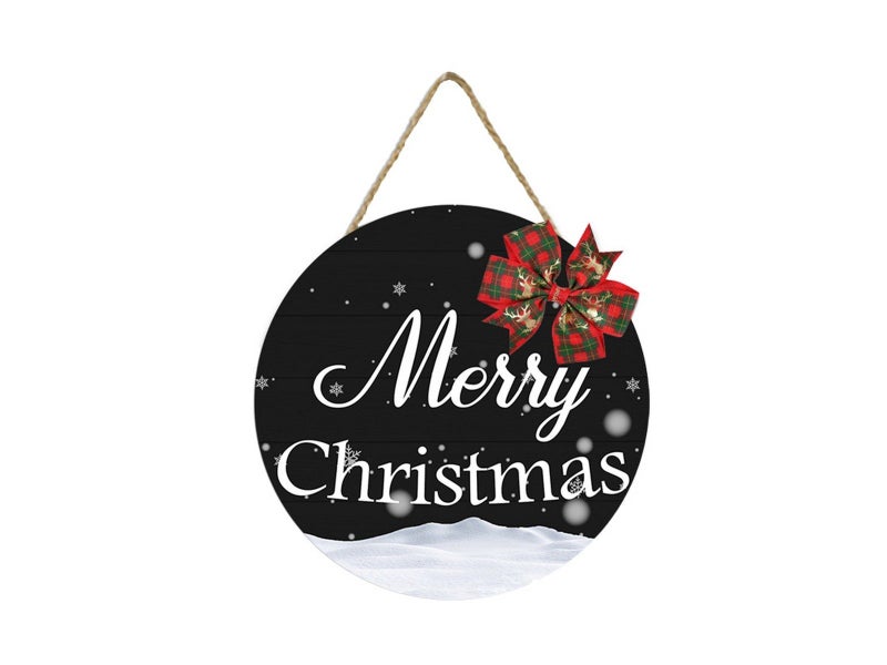 Wooden Christmas Door Hanging Sign Xmas Home Door Wall Decor - Style 4 Carousel 1