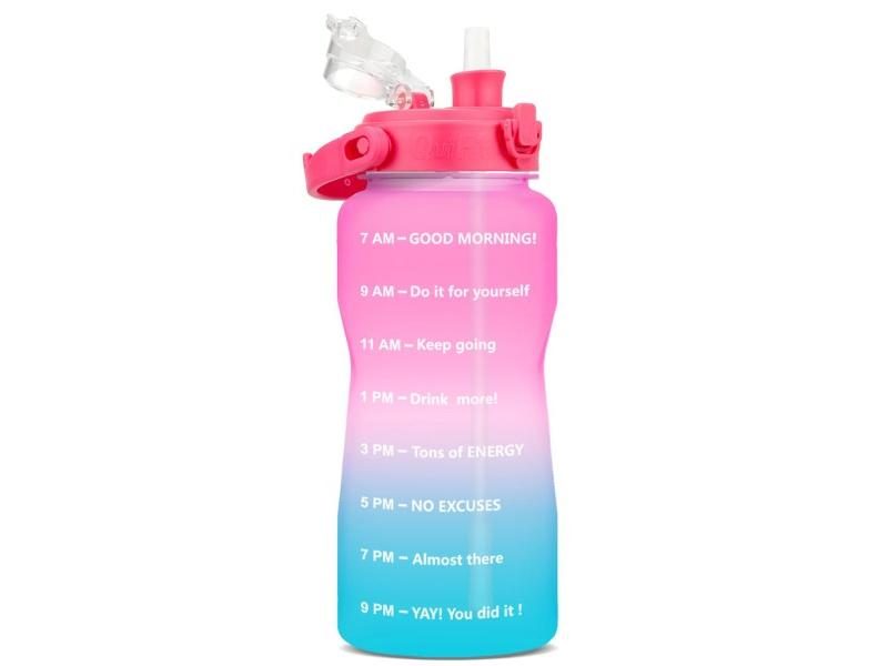 Quifit Half Gallon 2L Water Bottle With Straw 2 Litre Tritan BPA Free Carousel 1