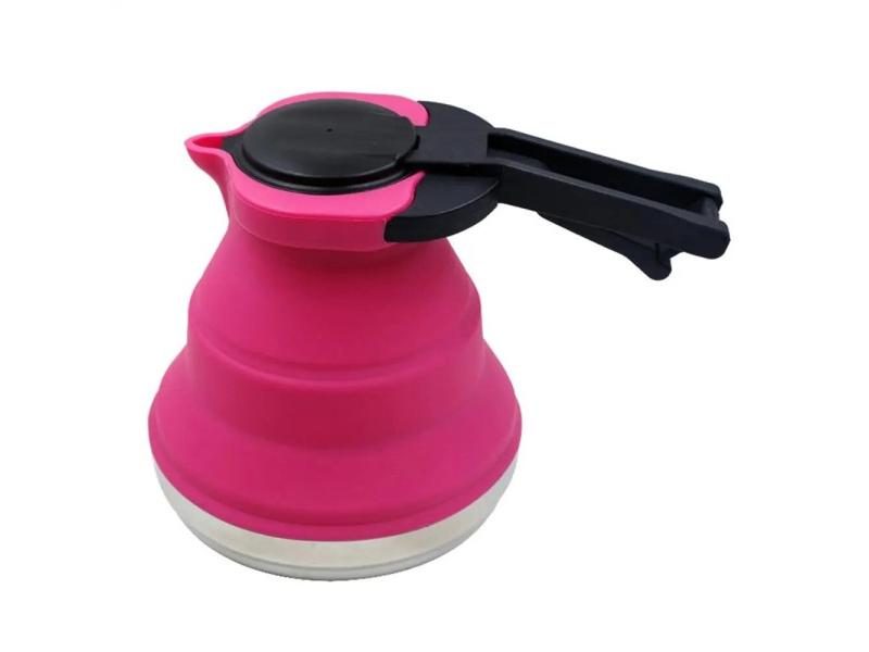 3 Colors Portable Folding Silicone Water Kettle 1.5L Water Pot Outdoor Camping Carousel 1