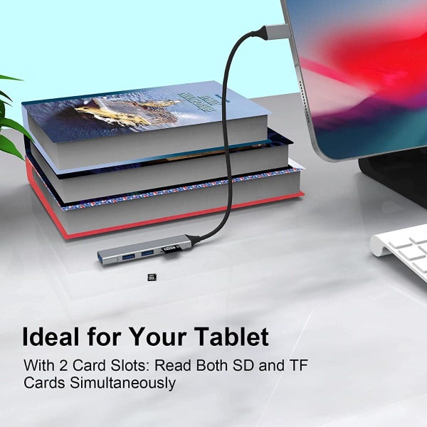 5 in 1 USB 3.0 Hub Splitter SD/TF Cards Reader Carousel 6
