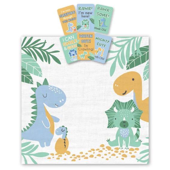 Dinosaurs Milestone Muslin Set Gift Box Carousel 2