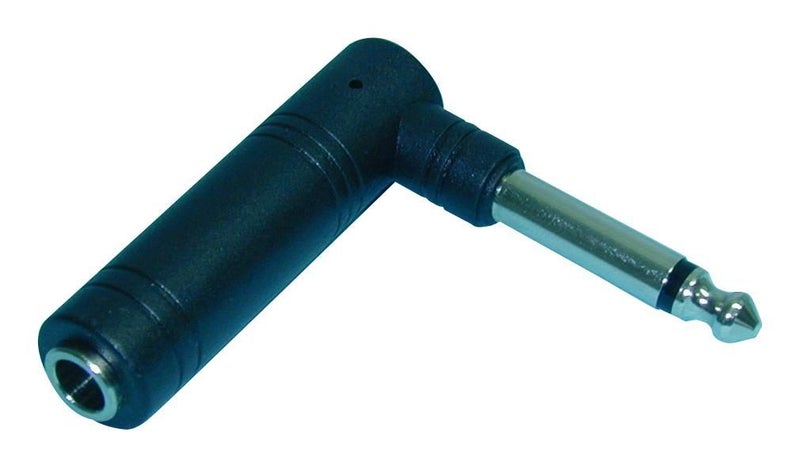 6.35mm Mono TS Plug Right Angle to 6.35mm Socket Adapter Carousel 1