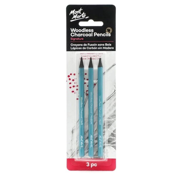 Woodless Charcoal Pencils 3pc - Mont Marte Carousel 1