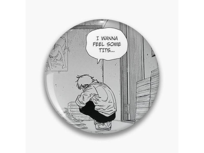Chainsaw Man I Wanna Feel Some Tits Soft Button Pin Funny Gift Fashion Women Carousel 1