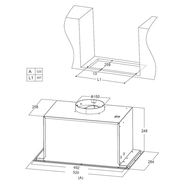 RANGEHOOD 520mm Carousel 4