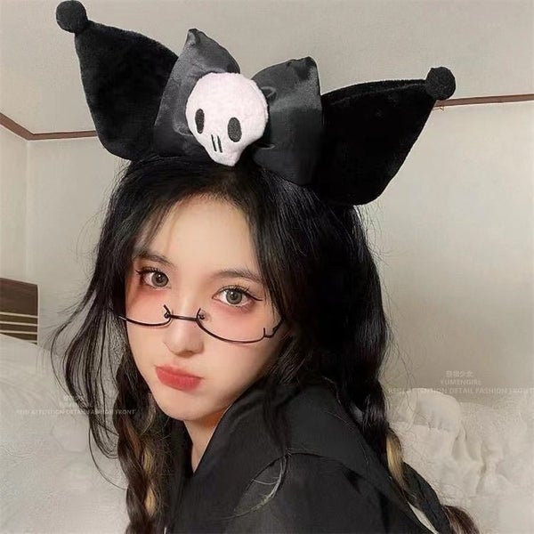NEW Kawaii Sanrioed Kuromi Plush Hair Accessories Hairband Headband Cosplay Carousel 1