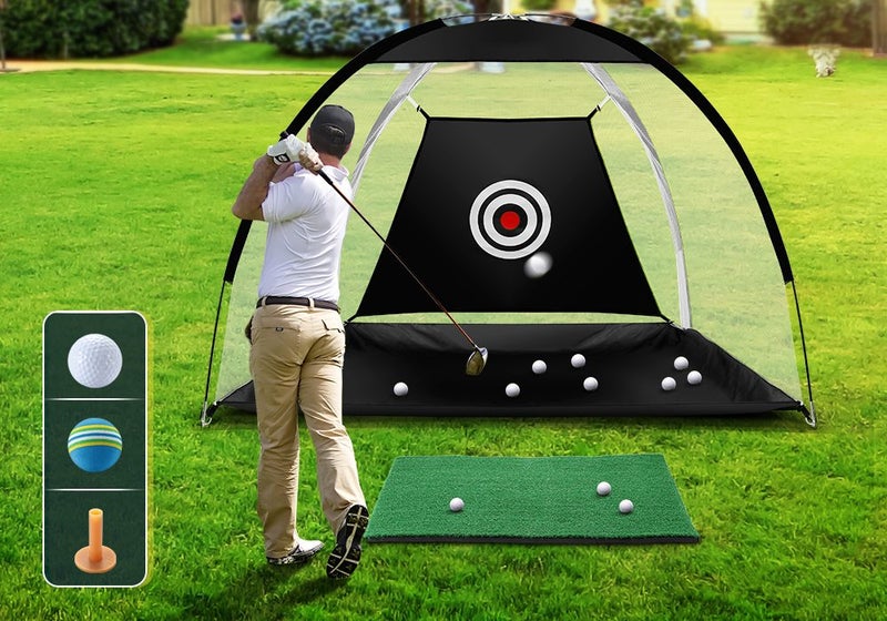 Golf Practice Net and Hitting Mat Set Golf Training Carousel 1