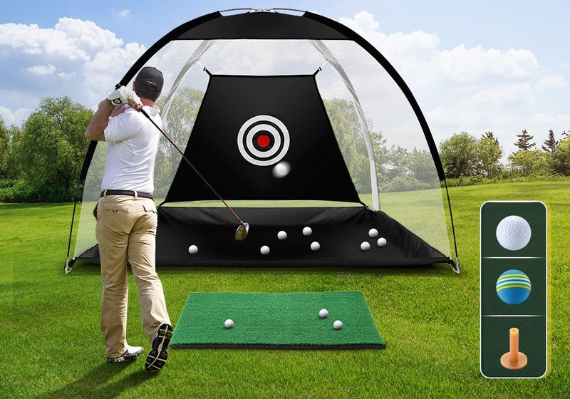 Golf Practice Net and Hitting Mat Set Golf Training Carousel 2