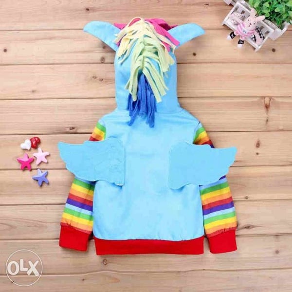 My Little Pony Rainbow Dash Blue Girls Costume Hoodie Sweatshirt - Choose size Carousel 2