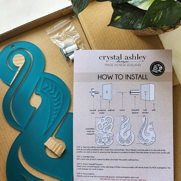 Kiwiana Wall Art - Large Satin Acrylic Pikorua (Red) - Kiwiana Carousel 2