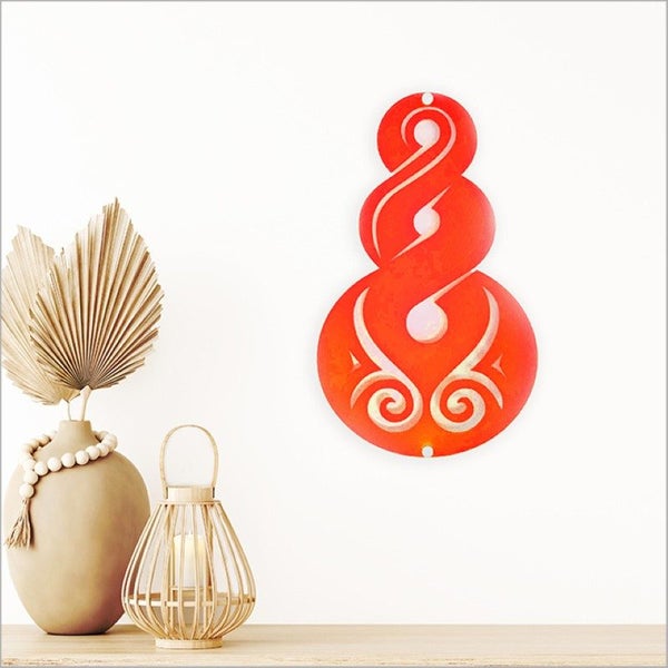 Kiwiana Wall Art - Large Satin Acrylic Pikorua (Red) - Kiwiana Carousel 1