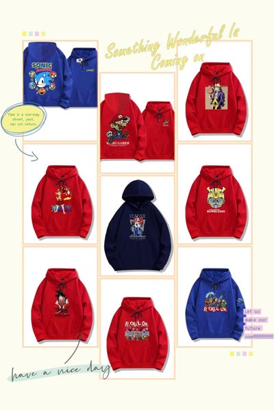 kid hoodies cartoon pattern and anime theme printing kid clothes 06-13 Carousel 1