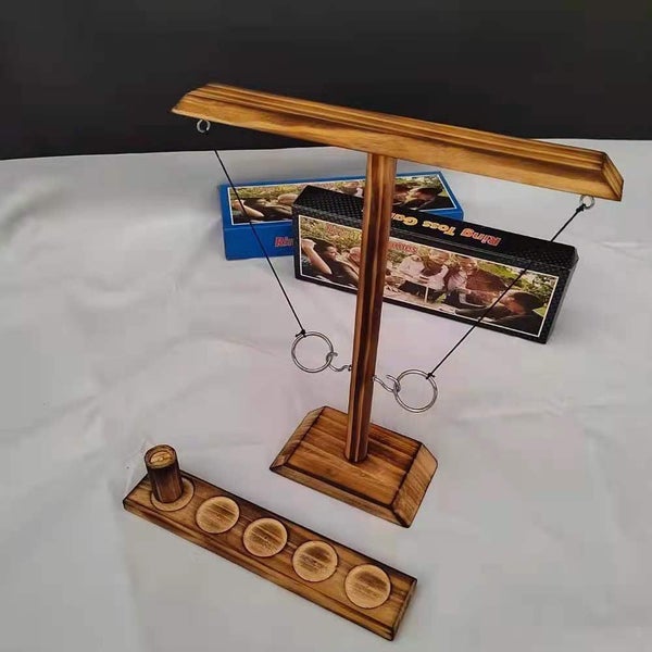Throwing Hook and Ring Interactive Wooden Toss Game Carousel 1