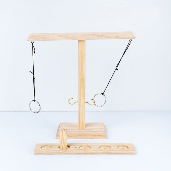 Throwing Hook and Ring Interactive Wooden Toss Game Carousel 14