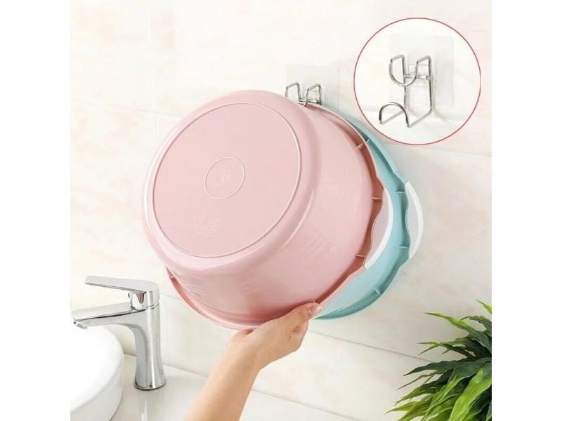 1Pcs Stainless Steel Washbasin Rack Saving Space Wall-Mounted Bathroom Basin Carousel 2