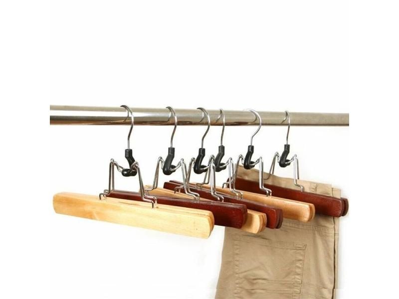 5pcs Lot Mahogany Wood Dress Clip Seamless Slip Resistant Wet Dry Clothes Rack Carousel 2