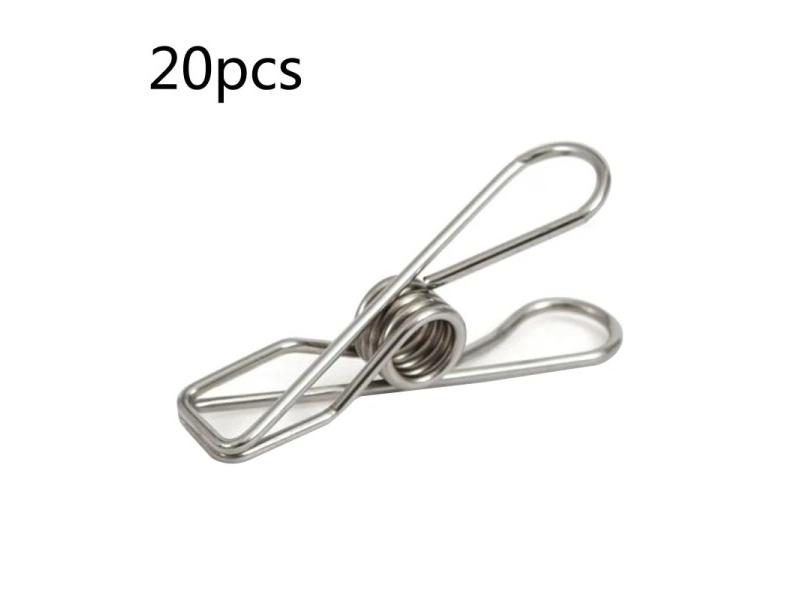 20 Pcs Windproof Stainless Steel Metal Clothespins For Clothes Towels Socks Carousel 2