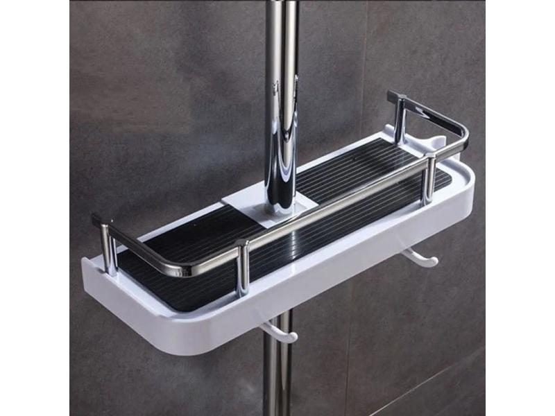 Bathroom Shower Storage Rack Organizer No Drilling Lifting Rod Shower Head Carousel 2