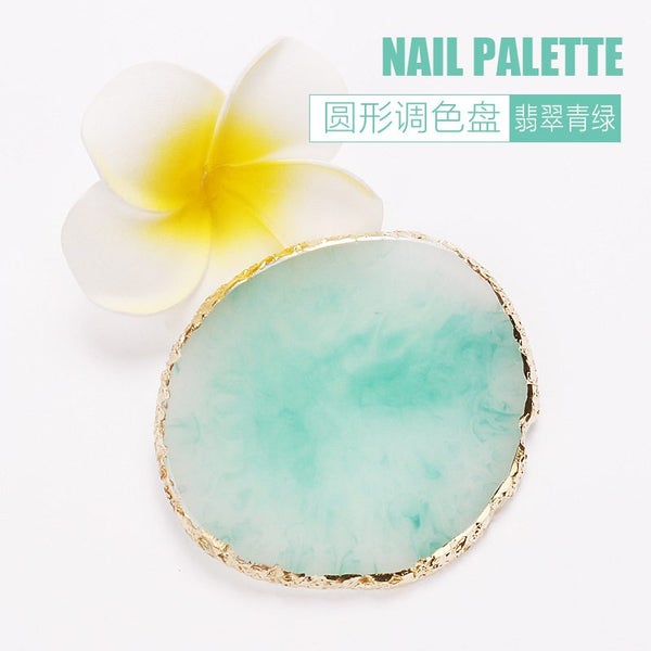 Nail Art Ring Palette Resin Agate Plate UV Gel Polish Mixing UK Jewelry Display Carousel 1