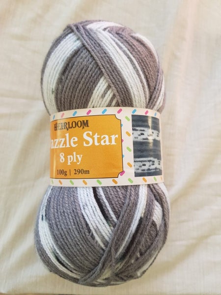 Dazzle Star 8ply - Grey Multi 4 x 100g Balls Carousel 1