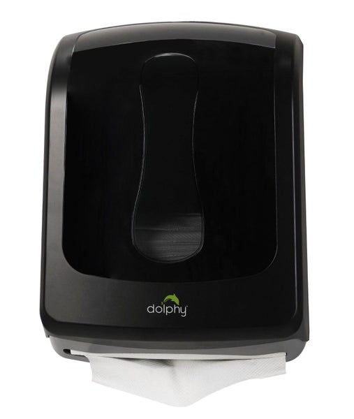 Dolphy Slimline Durable ABS Paper Towel Dispenser - Black Carousel 1