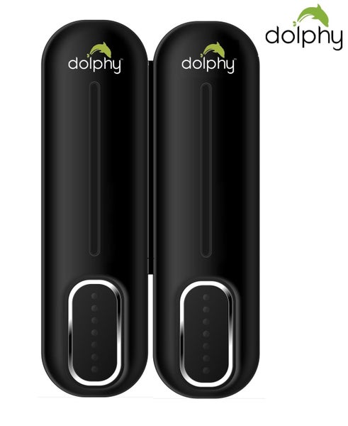 Dolphy Multi Compatible ABS Wall Mount Soap Dispenser 300ml (Pack of 2)- Black Carousel 1