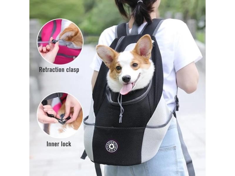 Pet Dog Carrier Bag Carrier For Dogs Backpack Out Double Shoulder Portable Carousel 2