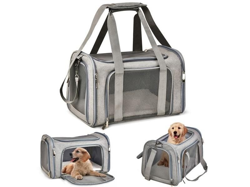 Dog Carrier Bag Soft Side Backpack Cat Pet Carriers Dog Travel Bags Airline Carousel 2
