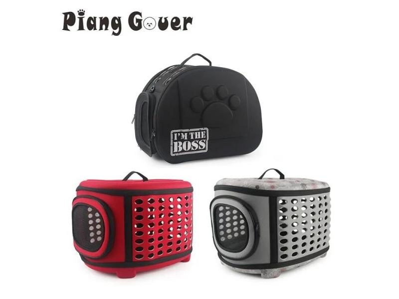 Travel Pet Bag For Cat Dog Pink Folding Breathable Outdoor Shoulder Bag Carousel 1