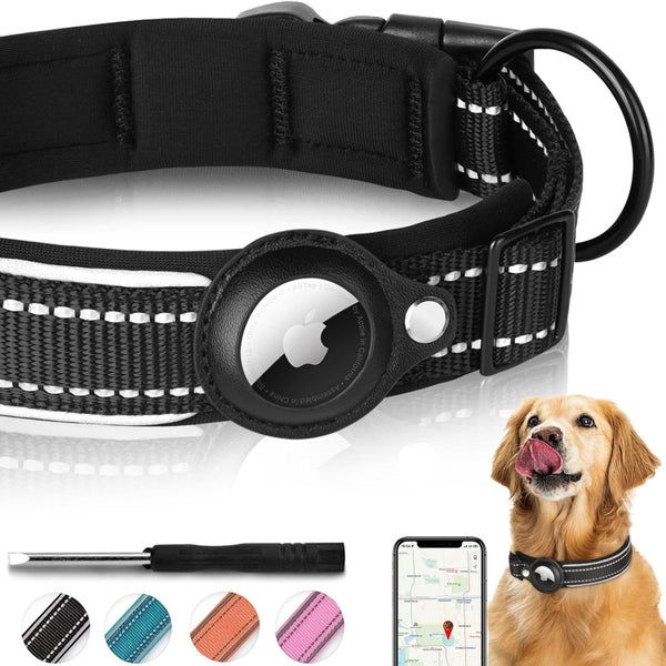 Dog Collar with AirTag Holder Case-L Carousel 1