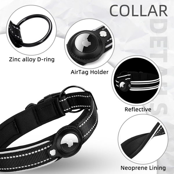 Dog Collar with AirTag Holder Case-L Carousel 2