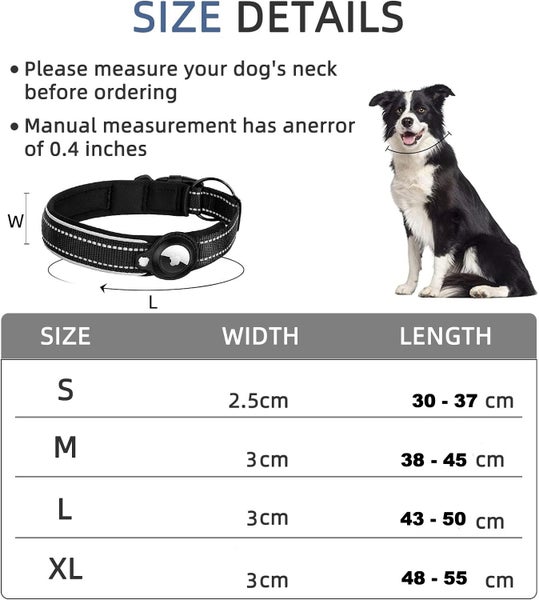 Dog Collar with AirTag Holder Case-L Carousel 6