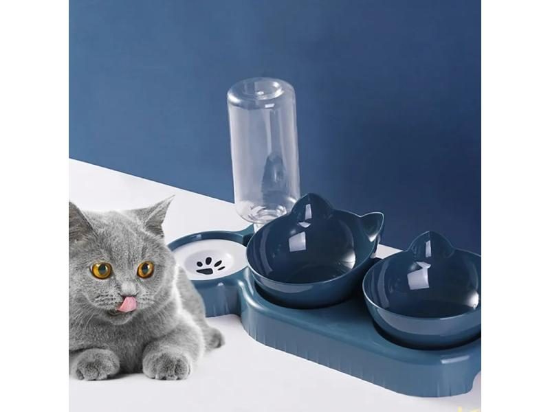 Pet Cat Bowl Automatic Feeder Water Dispenser Dog Cat Food Bowl With Drinking Carousel 2