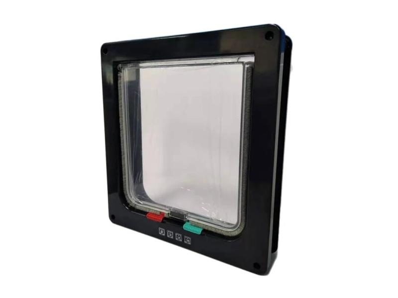 Smart Pet Door 4 Way Locking Security Lock ABS Plastic Dog Cat Flap Door Carousel 1