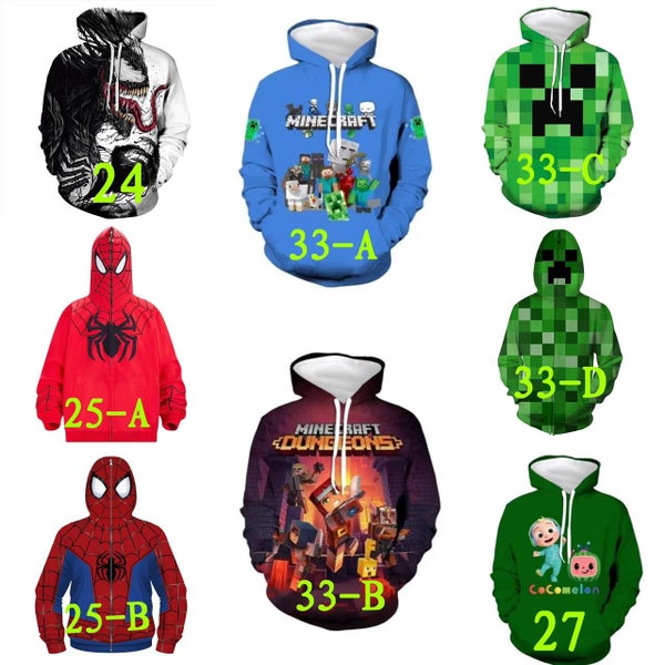 3D printing minecraft spider-man kids hoodie clothes Carousel 1