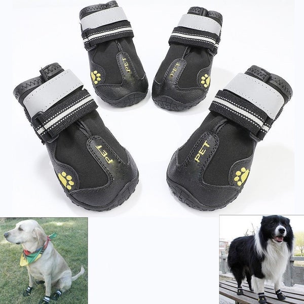 1 set Reflective dog shoes socks winter dog boots shoes waterproof non-slip Carousel 1