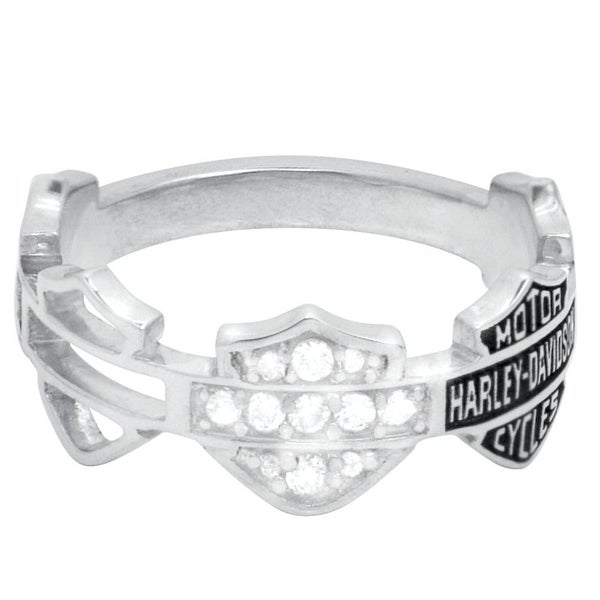 hdr0227 Harley-Davidson(R) Women`s Ring , Multi Bar and ; Shield Logo Band , ... Carousel 2