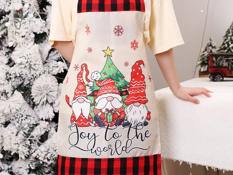 Christmas Printed Apron Sleeveless Kitchen Cooking Apron Baking Apron - Style 2 Carousel 2