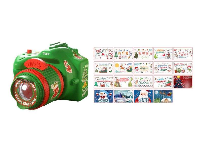 Christmas Projector Toy Children Cartoon Light Up Camera Projector - Green Carousel 1