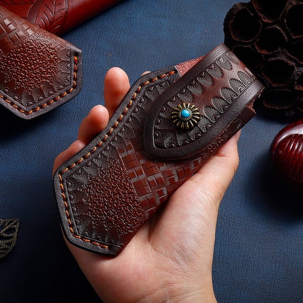 Cowhide Fold Knife Leather Sheath Carousel 2