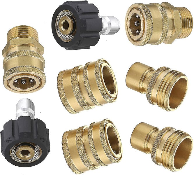 Pressure Washer Accessories High Pressure Hose Quick Connector Kit M22 3/8" Qu Carousel 1