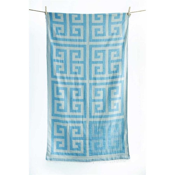 Aelia Anna Beach Towel Megalos Meandros Light Blue 90x180cm Carousel 1
