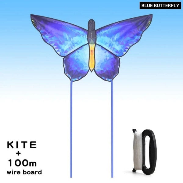 Crystal Butterfly Kite Beautiful Blue Kite Outdoor Fun Kite Flying Toys for C... Carousel 1