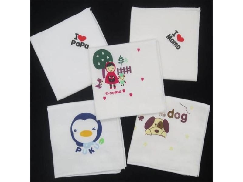 Cotton Children Hankies Cartoon Printed Lace Floral Random Color Carousel 1