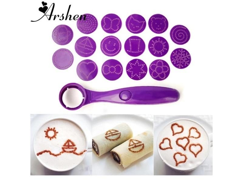 Arshen Electrical Magic Spice Spoon Coffee Spray Mold Art Pen Coffee Carving Carousel 1