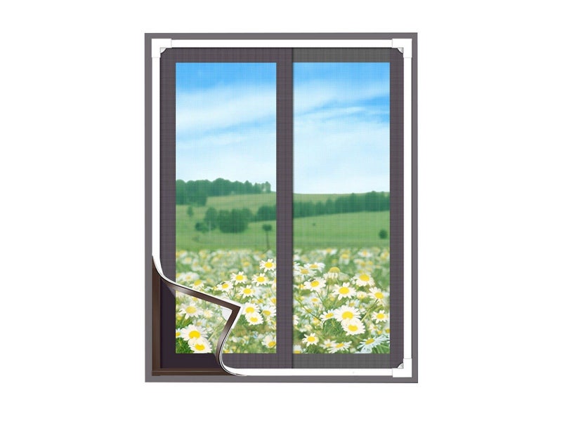 60x100cm Adjustable DIY Magnetic Window Screen with White PE Strip Carousel 2