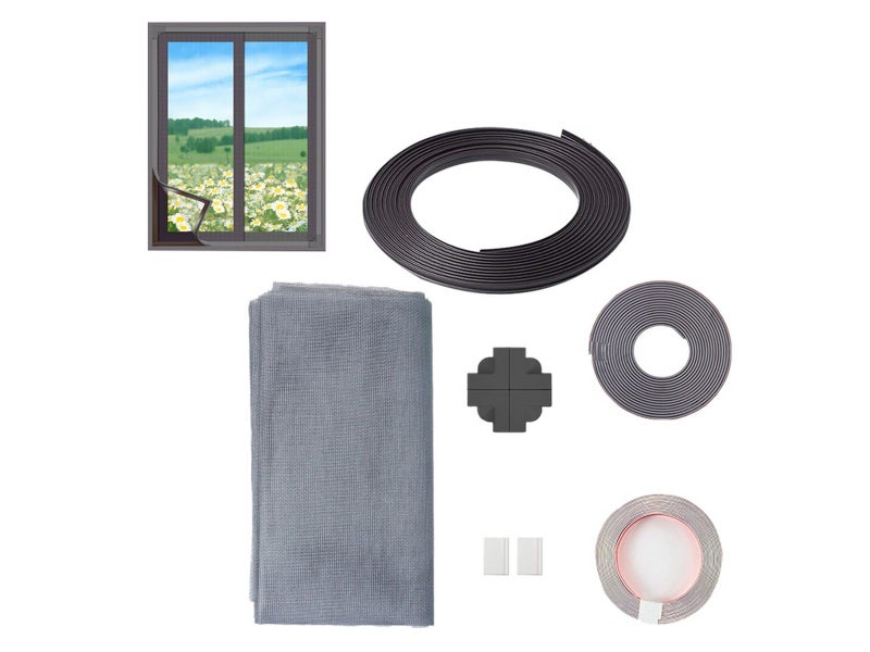 60x100cm Adjustable DIY Magnetic Window Screen with Grey PE Strip Carousel 1